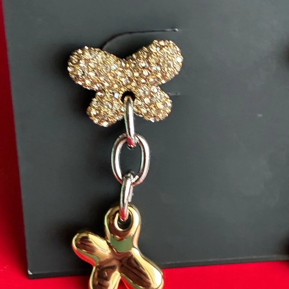 COACH Earrings,Coach Gold and Silver Butterfly Earrings - Picture 3 of 8